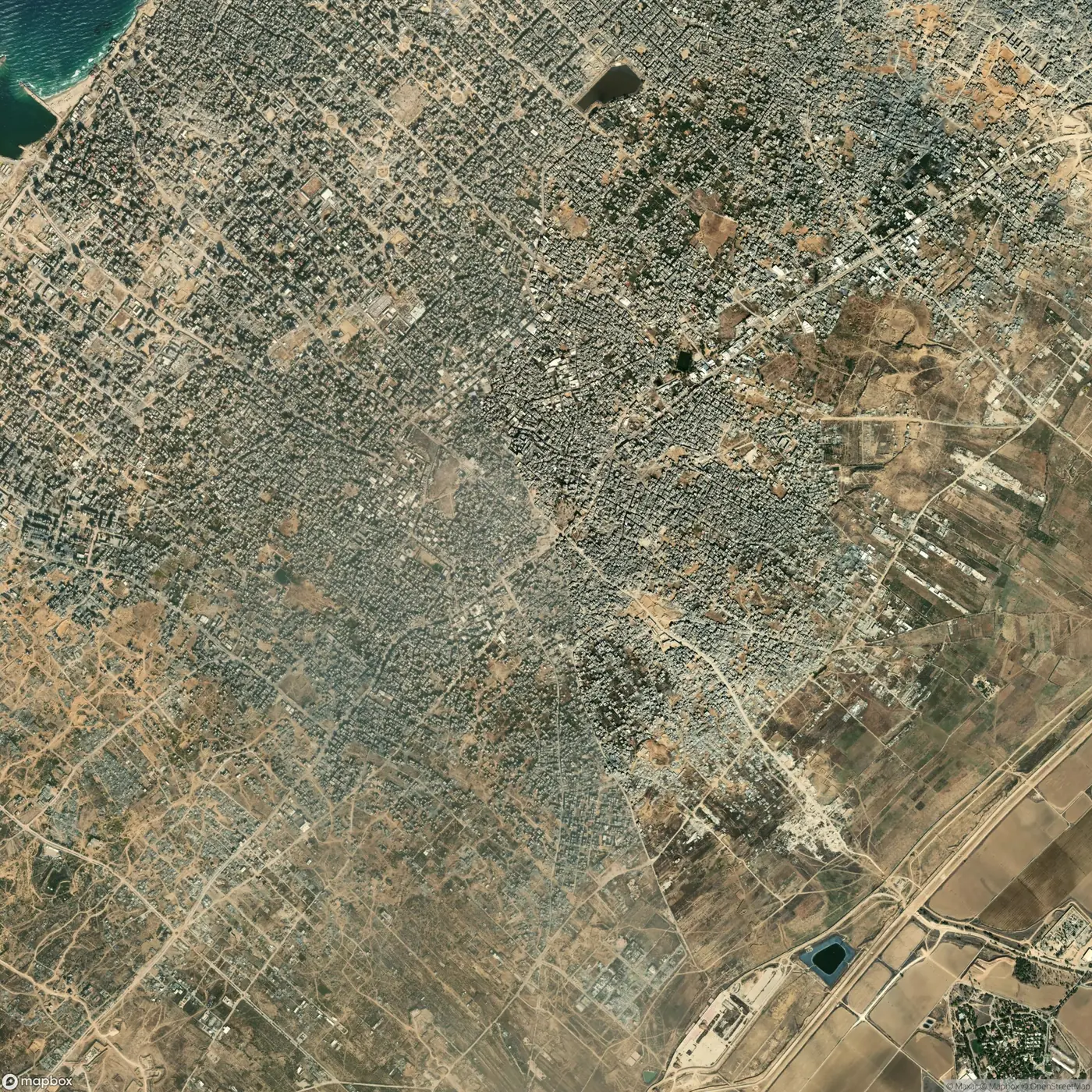 Satellite view of Gaza